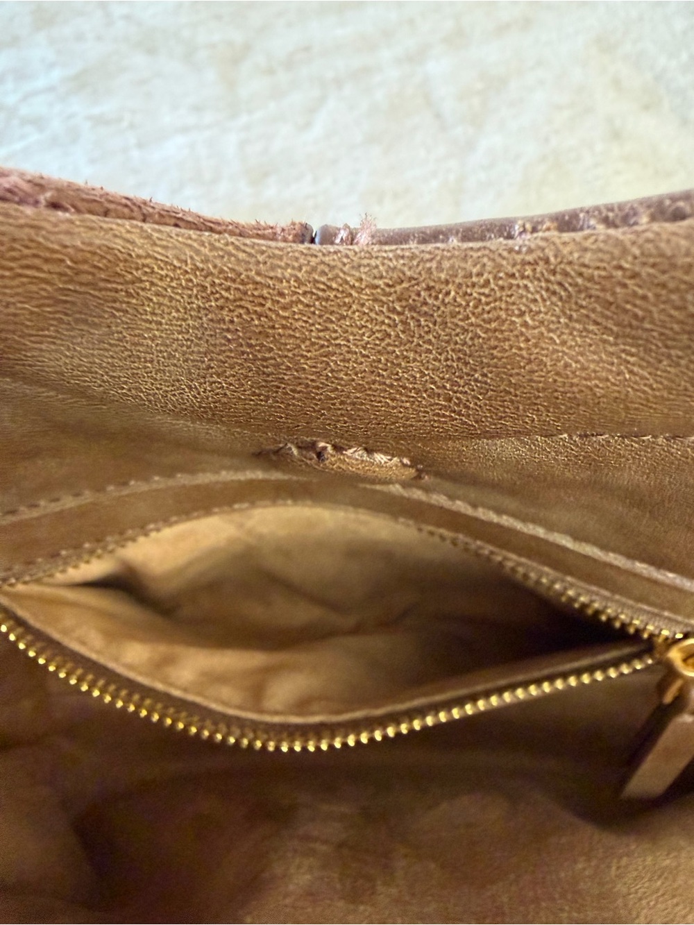 Zara Brown Patchwork Mini Bag with Gold Ring Handle - Picture 4 of 16